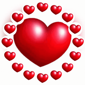Gif animé coeur couronné de coeurs